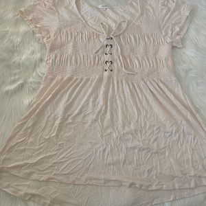 Maurice’s pale pink peplum blouse